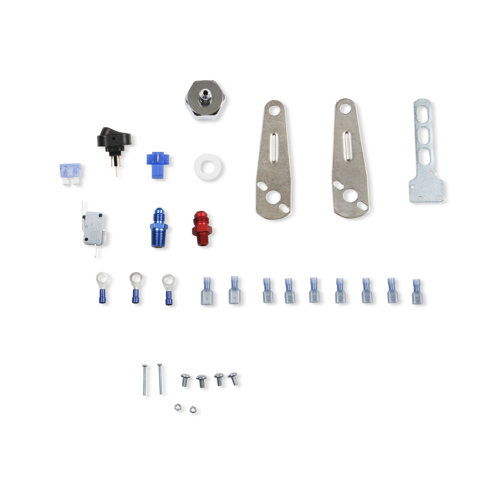 Supercharger-Nitrous-System,-Polished-Injector-Plate,-Red--Blue-Plumbing,-Blue-Bottle