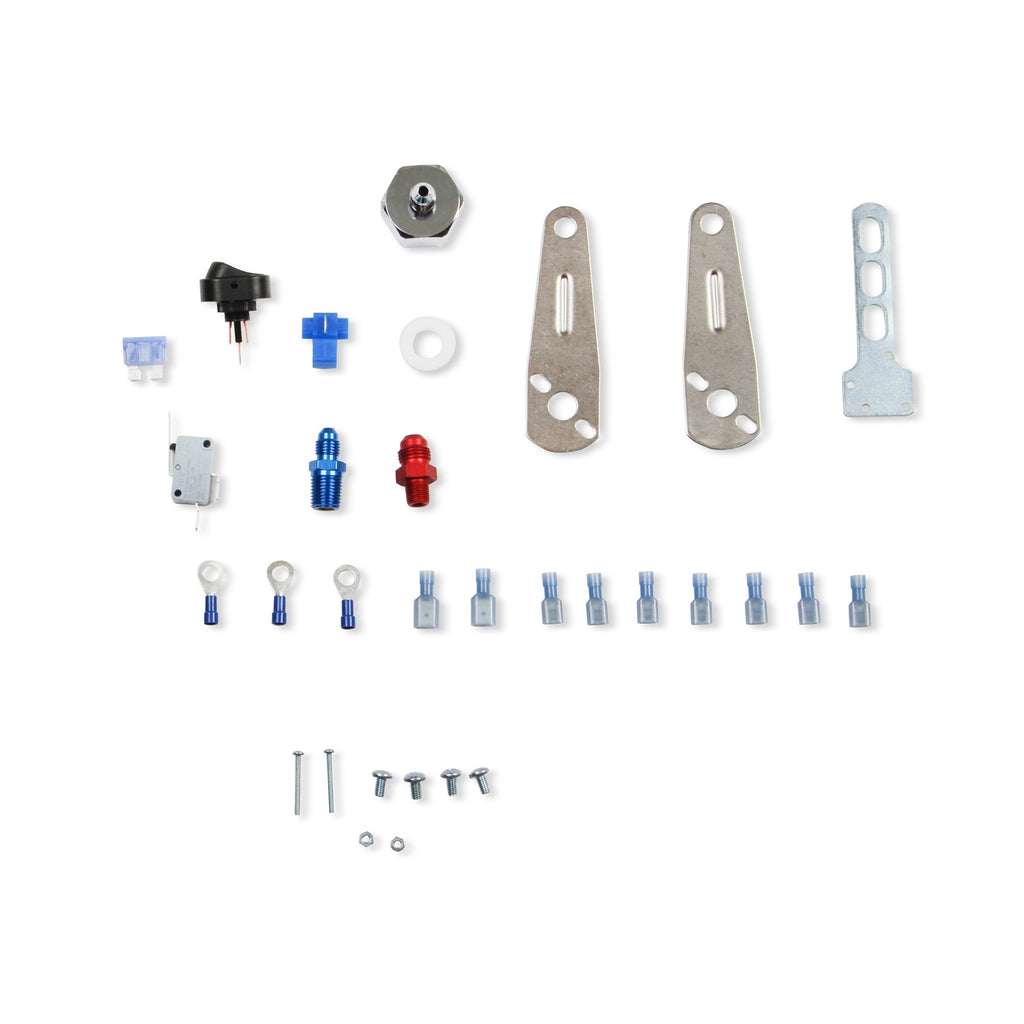 Supercharger-Nitrous-System,-Polished-Injector-Plate,-Red--Blue-Plumbing,-Blue-Bottle