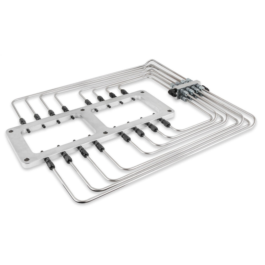 Supercharger-Polished-Injector-Plate-With-Black-Plumbing
