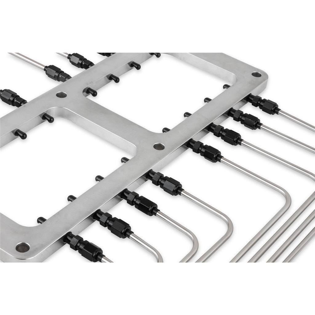 Supercharger-Polished-Injector-Plate-With-Black-Plumbing