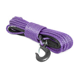 Rough Country RS112 Synthetic Rope 85 Feet Rated Up to 16,000 Lbs 3/8 Inch Includes Clevis Hook and Protective Sleeve Purple
