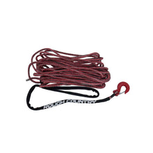 Load image into Gallery viewer, Synthetic-Rope-85-Feet-Rated-Up-To-16,000-Lbs-38-Inch-Includes-Clevis-Hook-And-Protective-Sleeve-RedGrey-Combo-Rough-Country