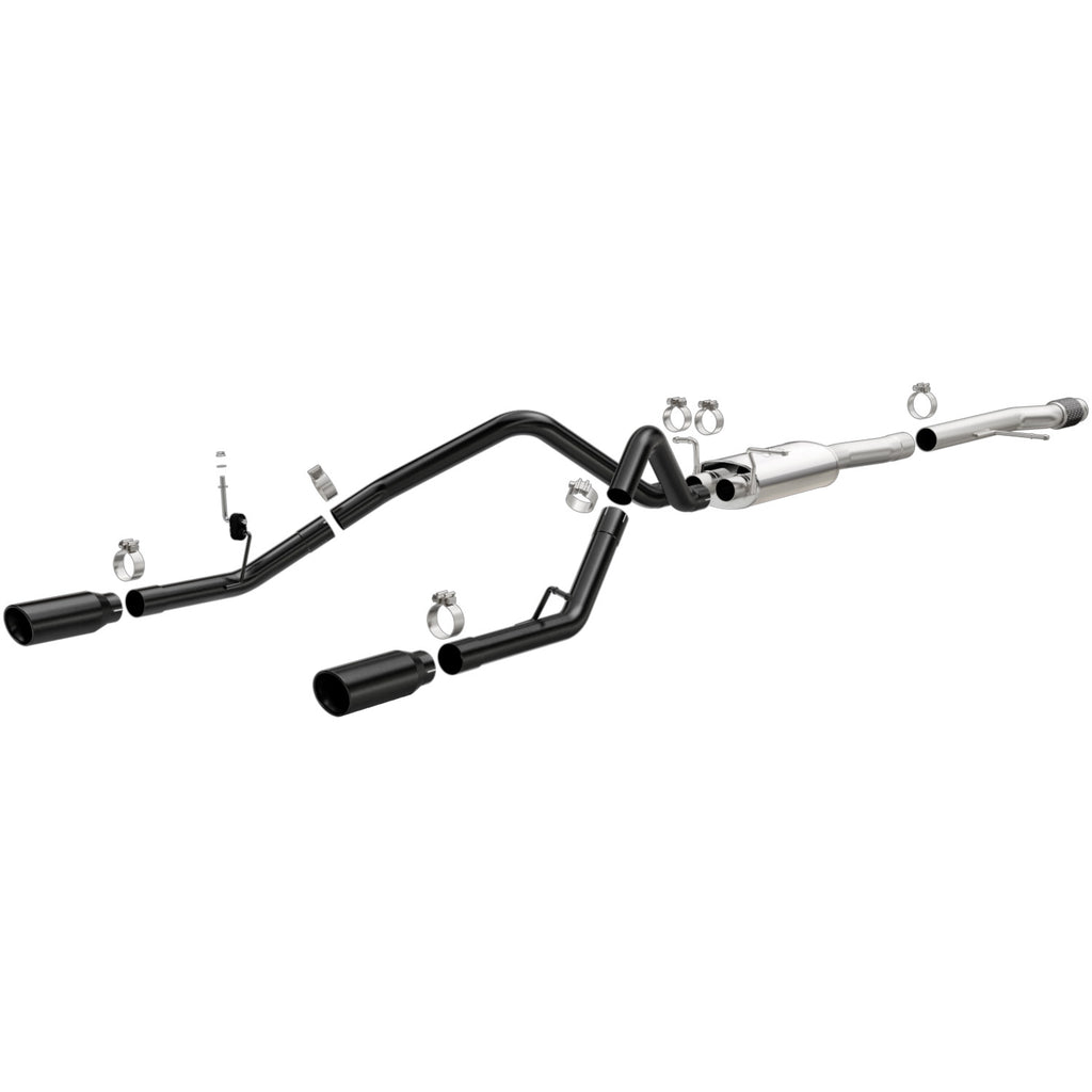 Sys-Cat-Back-4In-Black-Dual-Split-Rear-Tips-14-15-Chevy-SilveradoGmc-Sierra-4.3L-5.3L