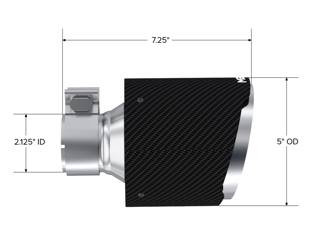 MBRP Exhaust T5202CF Carbon Fiber Exhaust Tip for Select Subaru BRZ, Toyota 86, Toyota GR86