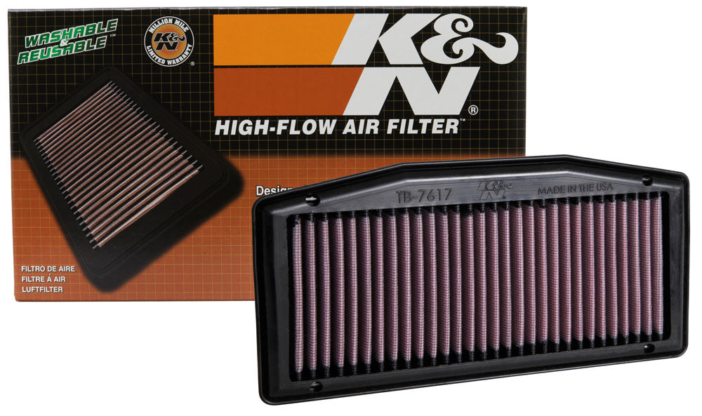 K&N TB-7617 Replacement Air Filter for Select Triumph Street Triple 765 Moto2 Edition, Triumph Street Triple 765 R, Triumph Street Triple 765 RS, Triumph Street Triple R, Triumph Street Triple R LRH, Triumph Street Triple R Low, Triumph Street Triple RS,