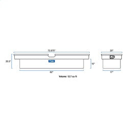 UWS TBD-72 Dodge; Ford; Ram Truck Tool Box for Select Dodge Ram 1500, Dodge Ram 2500, Dodge Ram 3500, Ford F-250 Super Duty, Ford F-350 Super Duty, Ford F-450 Super Duty, Ram 1500, Ram Classic, Ram 2500, Ram