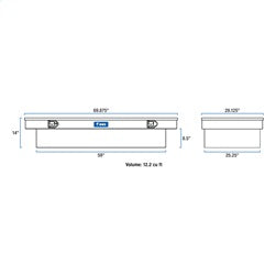 UWS TBS-69-LBTA-BLK Chevrolet; Dodge; Ford; GMC... Truck Tool Box for Select Chevrolet Silverado 1500, Chevrolet Silverado Classic, Chevrolet Silverado LD, Chevrolet Silverado 2500, Chevrolet Silverado HD, Chevrolet Silverado HD Classic, Chevrolet