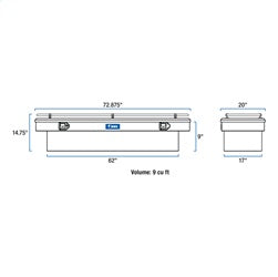 UWS TBS-72-R Dodge; Ford; Ram Truck Tool Box for Select Dodge Ram 1500, Dodge Ram 2500, Dodge Ram 3500, Ford F-250 Super Duty, Ford F-350 Super Duty, Ford F-450 Super Duty, Ram 1500, Ram Classic, Ram 2500, Ram