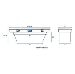 UWS TBSD-60A Chevrolet; Ford; GMC; Honda... Truck Tool Box for Select Chevrolet Colorado, Chevrolet S10, Ford Maverick, GMC Canyon, GMC Sonoma, Honda Ridgeline, Hummer H3T, Nissan Frontier