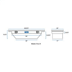 UWS TBSD-69-A-LP-B Chevrolet; Dodge; Ford; GMC... Truck Tool Box for Select Chevrolet Silverado 1500, Chevrolet Silverado Classic, Dodge Ram 1500, GMC Sierra 1500, GMC Sierra Classic, Nissan TITAN, Ram