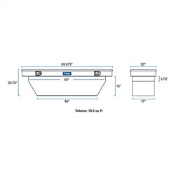 UWS TBSD-69-A Chevrolet; Dodge; Ford; GMC... Truck Tool Box for Select Chevrolet Silverado 1500, Dodge Ram 1500, Ford F-150, GMC Sierra 1500, Ram 1500, Toyota Tundra