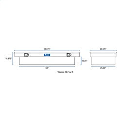 UWS TBSD-69-LBTA Chevrolet; Dodge; Ford; GMC... Truck Tool Box for Select Chevrolet Silverado 1500, Chevrolet Silverado Classic, Chevrolet Silverado 2500, Chevrolet Silverado HD, Chevrolet Silverado HD Classic, Chevrolet Silverado 3500, Chevrolet