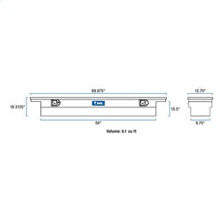 UWS TBSD-69-SL-LP-B Chevrolet; Dodge; Ford; GMC... Truck Tool Box for Select Chevrolet Silverado 1500, Chevrolet Silverado Classic, Chevrolet Silverado LD, Chevrolet Silverado 2500, Chevrolet Silverado HD, Chevrolet Silverado HD Classic, Chevrolet