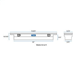 UWS TBSD-72-SL-LP Dodge; Ford; Ram Truck Tool Box for Select Dodge Ram 1500, Dodge Ram 2500, Dodge Ram 3500, Ford F-250 Super Duty, Ford F-350 Super Duty, Ford F-450 Super Duty, Ram 1500, Ram Classic, Ram 2500, Ram