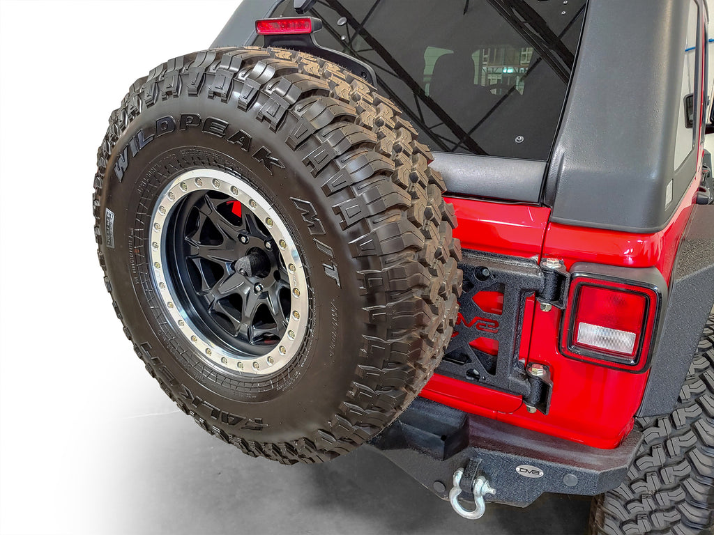 DV8 Offroad TCJL-03 Hinge Mounted Tire Carrier for Select Jeep Wrangler