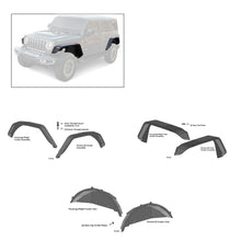 Load image into Gallery viewer, Black Horse Off Road TFFJ-FS Full Set Tubular Fender Flares &amp; Inner Fender Flares Liners - Front &amp; Rear for Select Jeep Wrangler