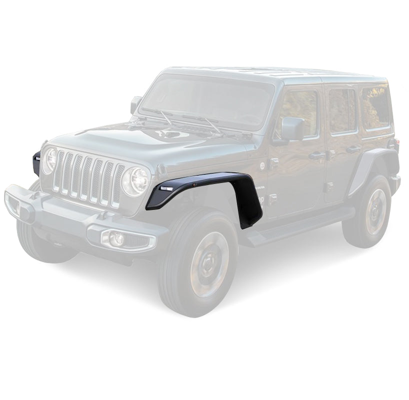 Black Horse Off Road TFFJL1 Tubular Front Fender Flares for Select Jeep Gladiator, Jeep Wrangler