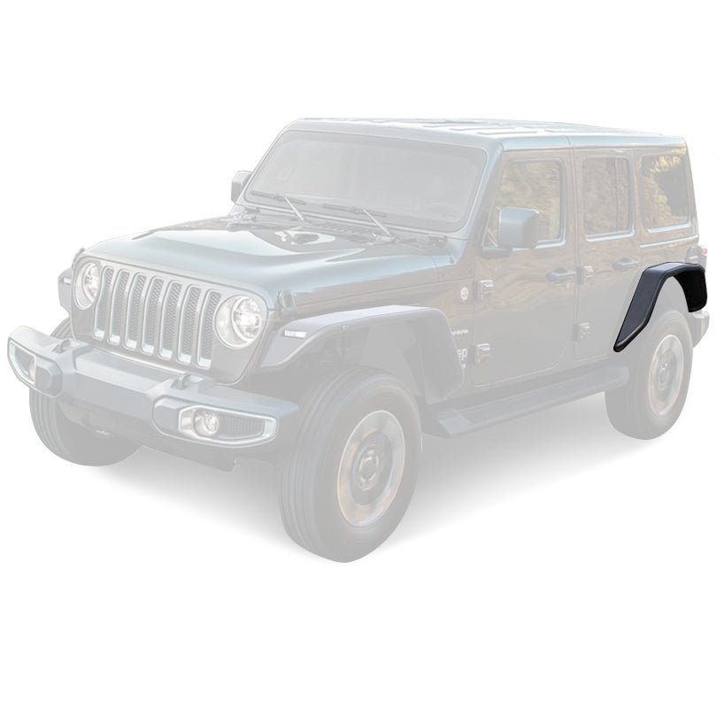 Black Horse Off Road TFFJL2 Tubular Rear Fender Flares for Select Jeep Wrangler
