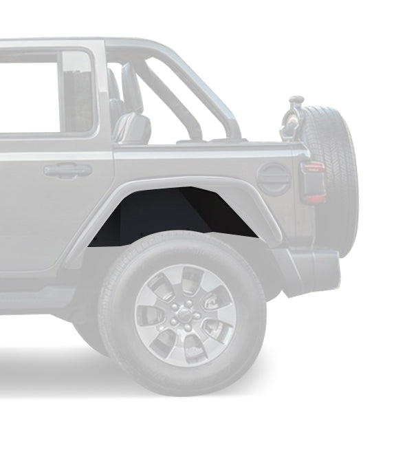 Black Horse Off Road TFFJL4R Rear Inner Fender Flares Liners for Select Jeep Wrangler
