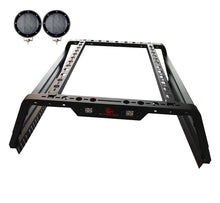 Load image into Gallery viewer, Black Horse Off Road TR01B-PLFB Overland Bed Rack Kit for Select Chevrolet Colorado, Chevrolet Silverado 1500, Chevrolet Silverado HD, Chevrolet Silverado 3500, Chevrolet Silverado HD, Dodge Ram 1500, Dodge Ram 2500, Dodge Ram 3500, Ford F-150, Ford