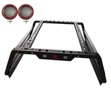 Load image into Gallery viewer, Black Horse Off Road TR01B-PLFR Overland Bed Rack Kit for Select Chevrolet Colorado, Chevrolet Silverado 1500, Chevrolet Silverado HD, Chevrolet Silverado 3500, Chevrolet Silverado HD, Dodge Ram 1500, Dodge Ram 2500, Dodge Ram 3500, Ford F-150, Ford