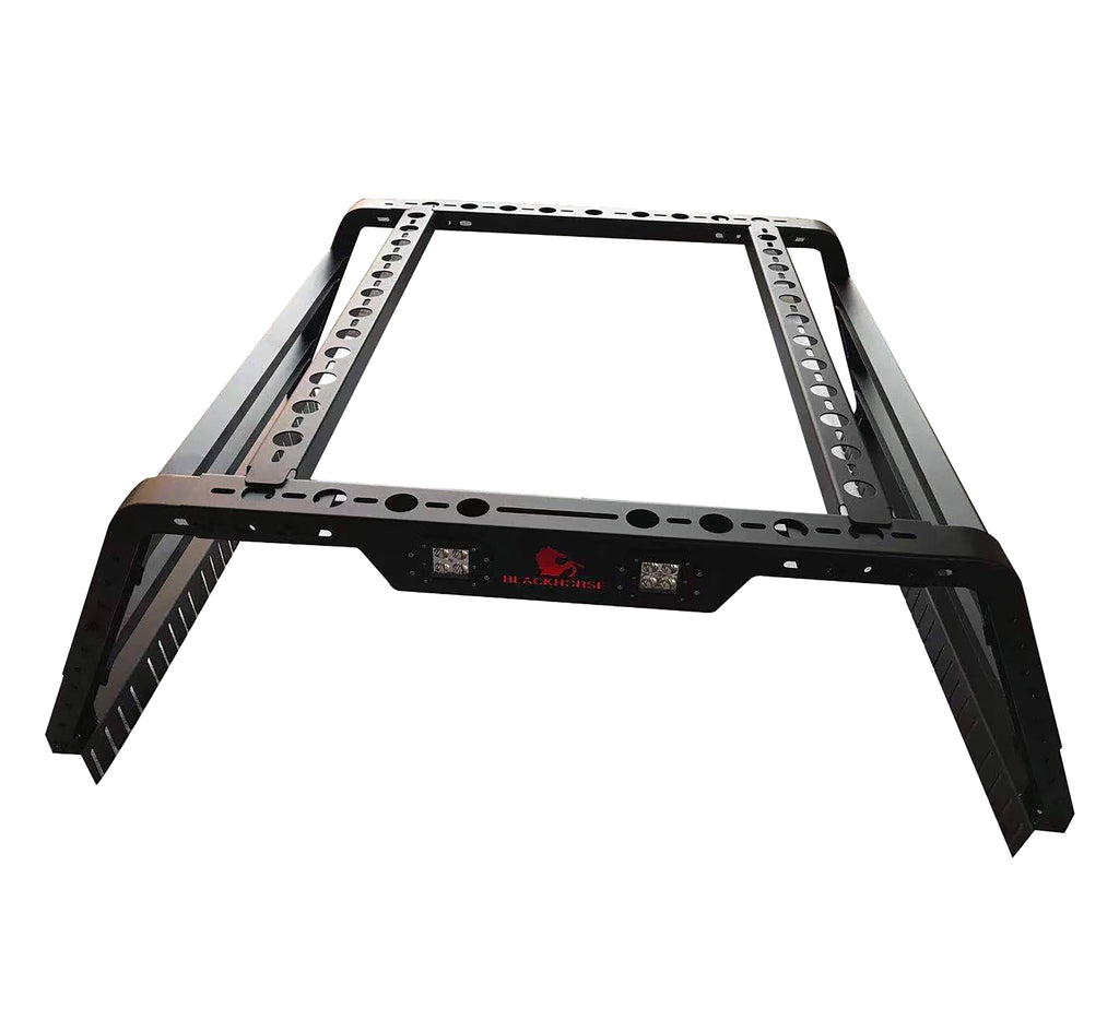 Black Horse Off Road TR01B Overland Bed Rack for Select Chevrolet Colorado, Chevrolet Silverado 1500, Chevrolet Silverado HD, Chevrolet Silverado 3500, Chevrolet Silverado HD, Dodge Ram 1500, Dodge Ram 2500, Dodge Ram 3500, Ford F-150, Ford F-250 Super