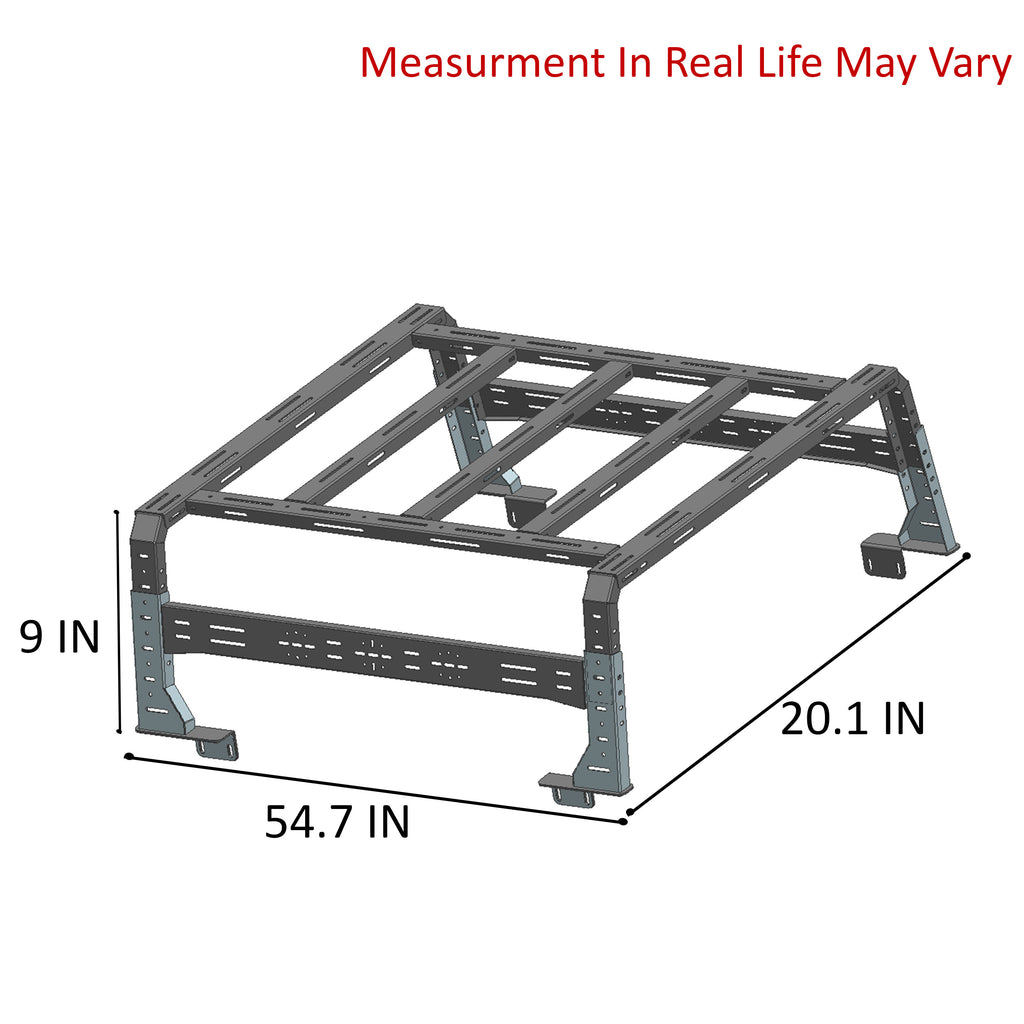 Black Horse Off Road TR09B Overland Bed Rack for Select Jeep Gladiator