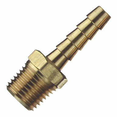 Tru-Flate 21-143 Fitting Hose-Barbmale 3/8Idx1/4M Brs