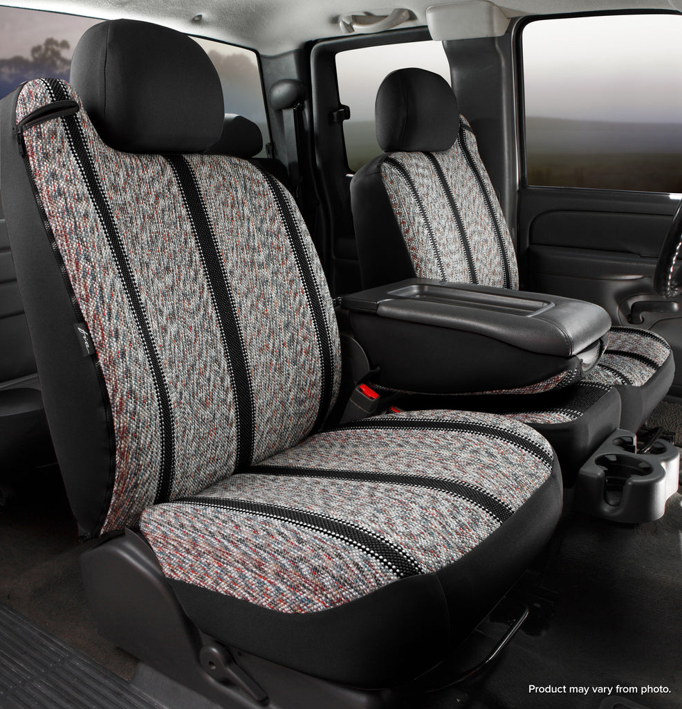 FIA TR48-9 BLACK TR40 Series - Wrangler Saddleblanket Custom Fit Front Seat Cover - Black for Select Chevrolet Avalanche 1500, Chevrolet Avalanche 2500, Chevrolet C1500, Chevrolet C2500, Chevrolet C3500, Chevrolet K1500, Chevrolet K2500, Chevrolet K3500,