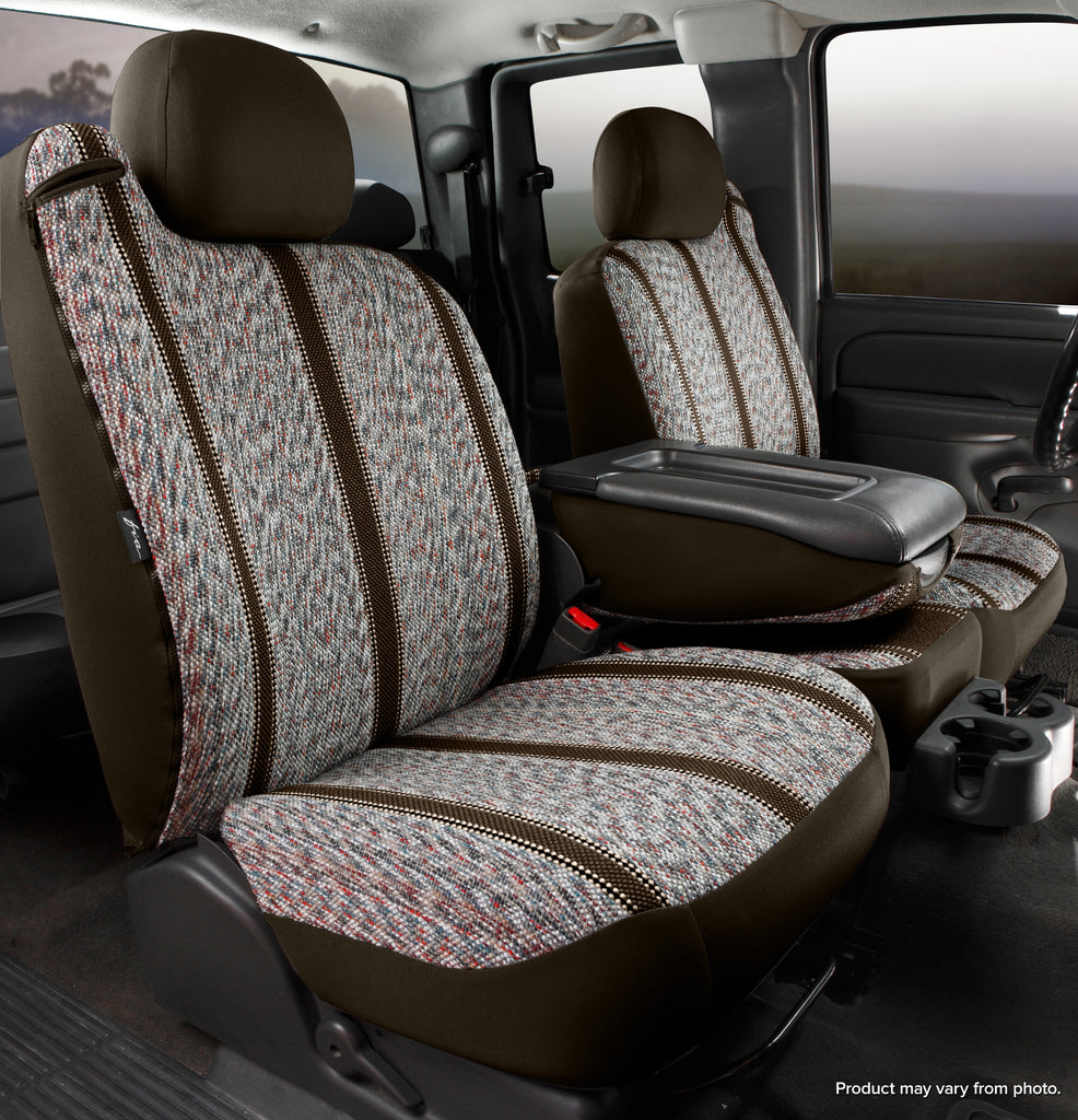 FIA TR48-9 BROWN TR40 Series - Wrangler Saddleblanket Custom Fit Front Seat Cover - Brown for Select Chevrolet Avalanche 1500, Chevrolet Avalanche 2500, Chevrolet C1500, Chevrolet C2500, Chevrolet C3500, Chevrolet K1500, Chevrolet K2500, Chevrolet K3500,