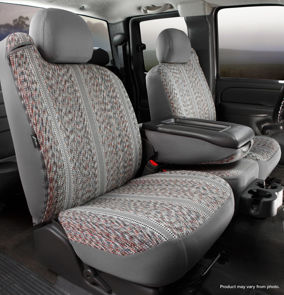 FIA TR48-9 GRAY TR40 Series - Wrangler Saddleblanket Custom Fit Front Seat Cover - Gray for Select Chevrolet Avalanche 1500, Chevrolet Avalanche 2500, Chevrolet C1500, Chevrolet C2500, Chevrolet C3500, Chevrolet K1500, Chevrolet K2500, Chevrolet K3500,