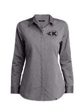 Load image into Gallery viewer, Kooks Custom Headers TS-100655-01 Women s Grey Button Down with Black K-Flame-M