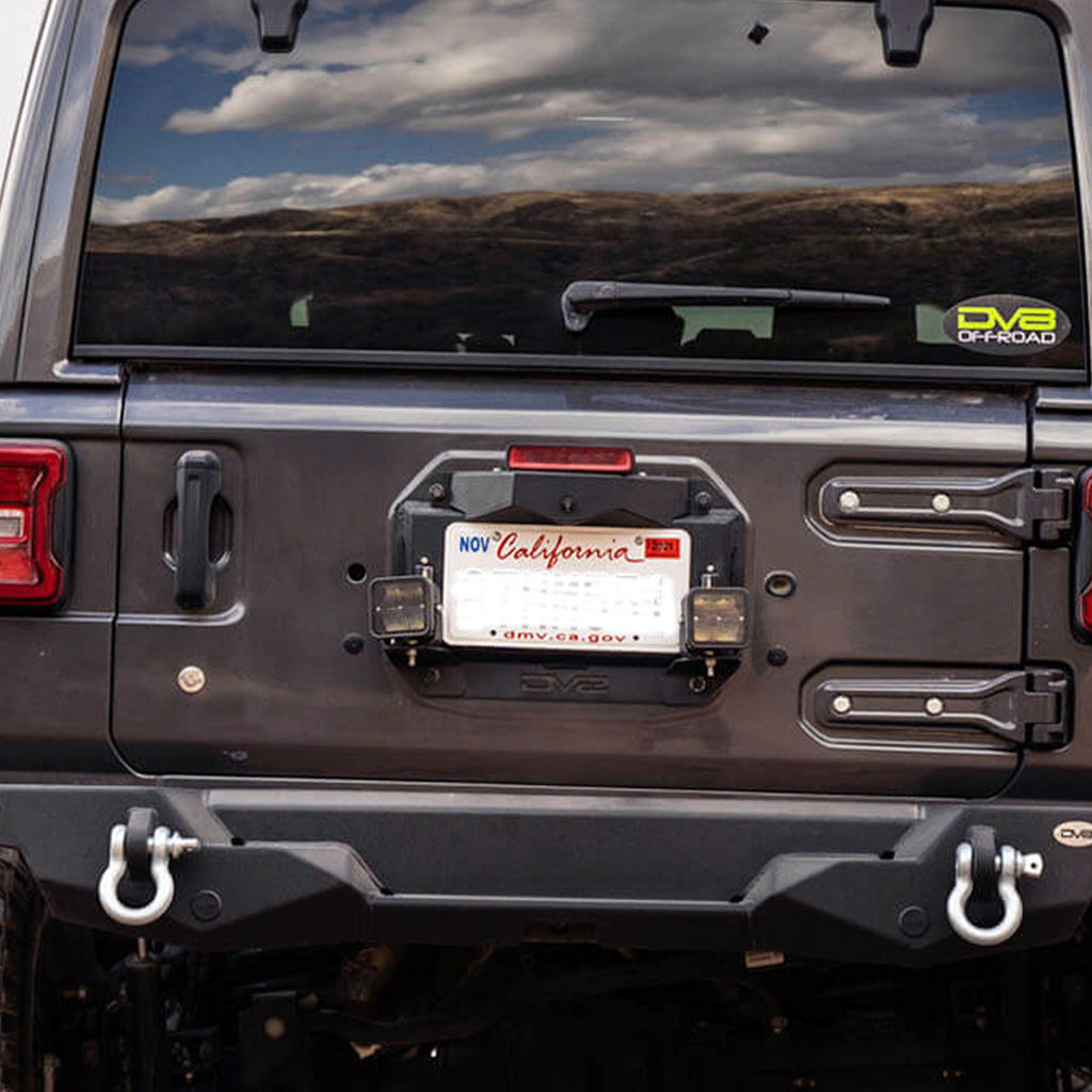 DV8 Offroad TSJL-03 2018-22 Jeep Wrangler JL Spare Tire Delete With Light Mounts for Select Jeep Wrangler