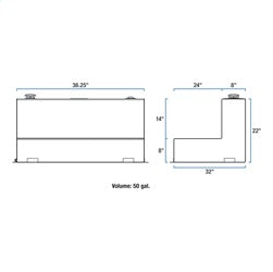 UWS TT-50-L-T-P Liquid Transfer Tank for Select Chevrolet Colorado, Chevrolet S10, Chevrolet Silverado 1500, Chevrolet Silverado Classic, Chevrolet Silverado 2500, Chevrolet Silverado HD, Dodge Dakota, Dodge Ram 1500, Ford Explorer Sport Trac, Ford