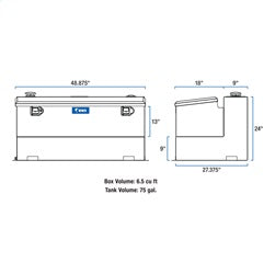 UWS TT-75-COMBO-BLK Liquid Transfer Tank