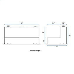 UWS TT-85-L-T-P-BLK Liquid Transfer Tank