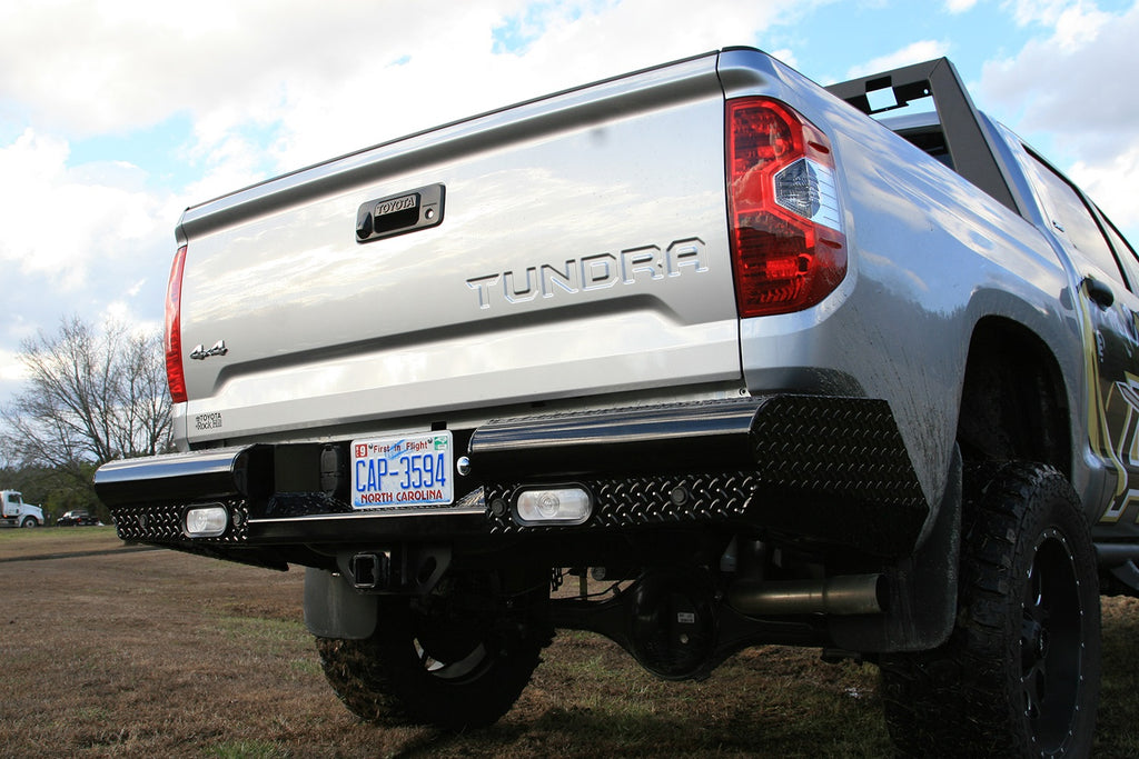 Fab Fours TT07-T1550-1 Black Steel Ranch Rear Bumper for Select Toyota Tundra
