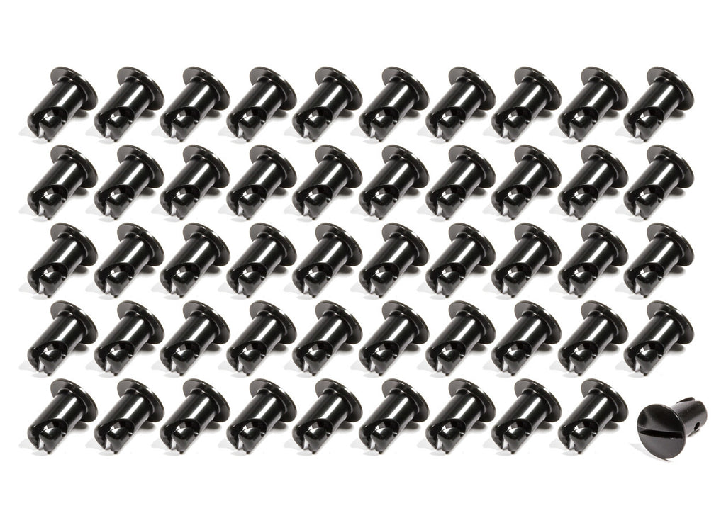 TRIPLE X RACE COMPONENTS CH-4401-50-BLK Oval Head Button Alum Black .500 Long 50 Pack
