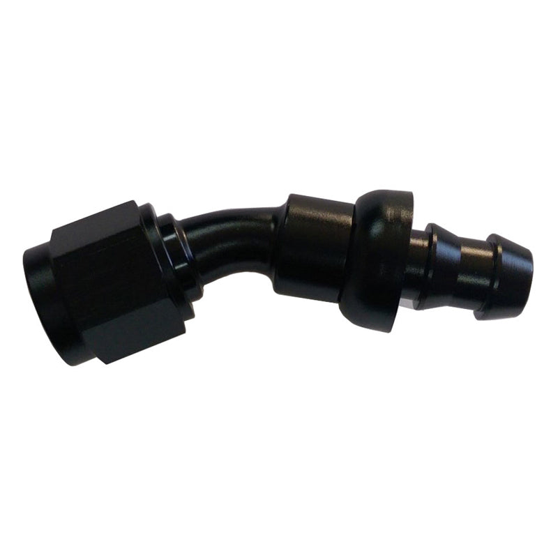 TRIPLE X RACE COMPONENTS HF-13006-BLK #6 30 Degree Hose End Push Lock