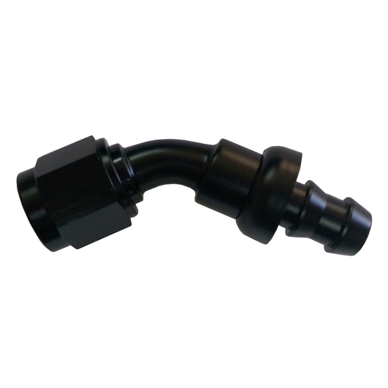 TRIPLE X RACE COMPONENTS HF-14504-BLK #4 45 Degree Hose End Push Lock