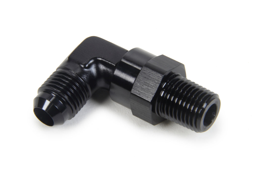 TRIPLE X RACE COMPONENTS HF-93062-BLK AN to NPT Swivel 90 Deg #6 x 1/4