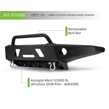 Load image into Gallery viewer, Tacoma-Front-Bumper-Winch-Ready-05-15-Toyota-Tacoma-Black-Powdercoat-Dv8-Offroad