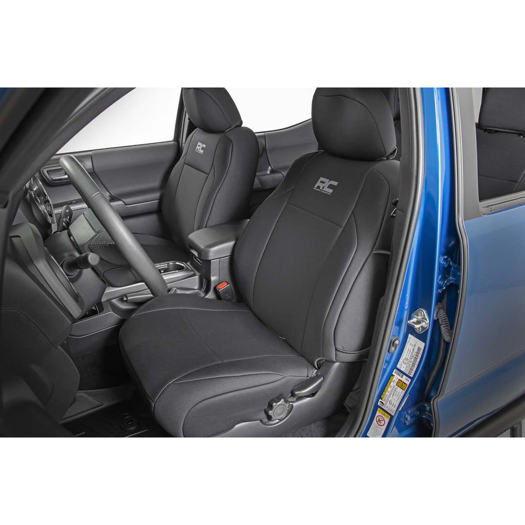 Tacoma-Neoprene-Front-Seat-Covers-For-16-Pres-Toyota-Tacoma-Crew-Cab-Rough-Country