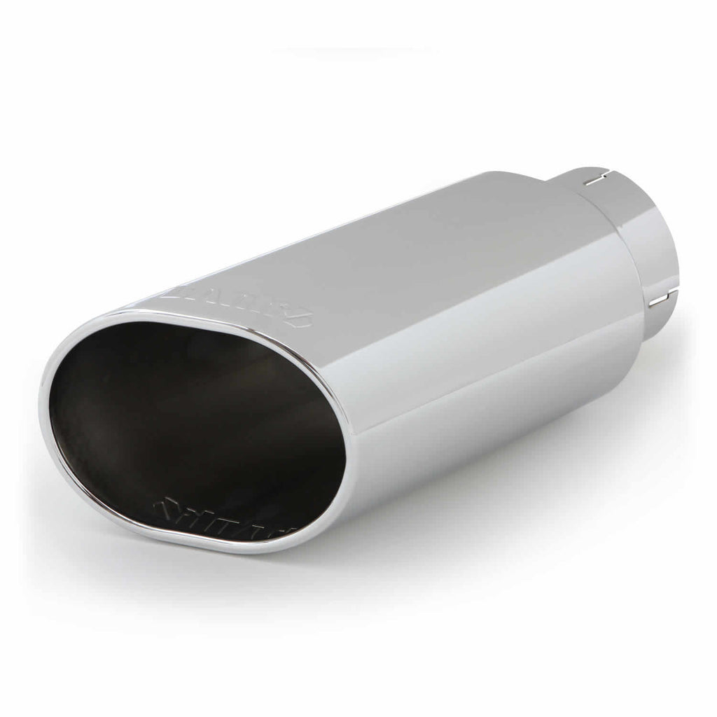 Tailpipe-Tip-Kit---Ss-Obround-Slash-Cut---Chrome---4In-Tube---5In-X-6In-X-14In