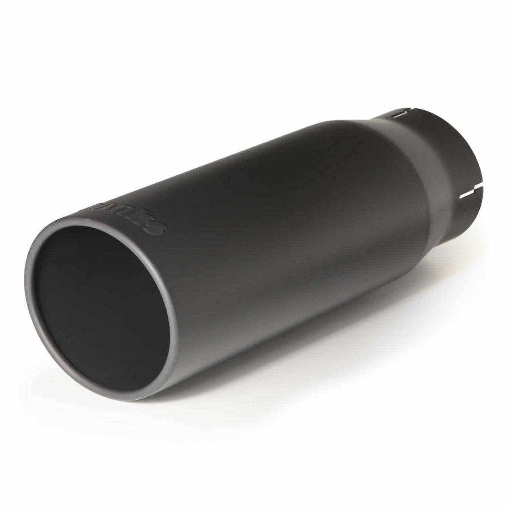Tailpipe-Tip-Kit---Ss-Round-Straight-Cut---Black---3.5In-Tube---4.38In-X-12In
