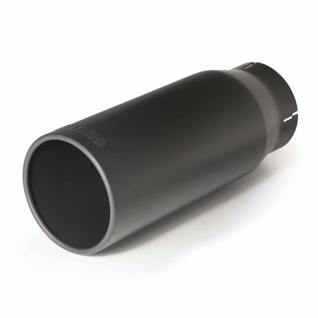 Tailpipe-Tip-Kit---Ss-Round-Straight-Cut---Black---4In-Tube---5In-X-12.5In