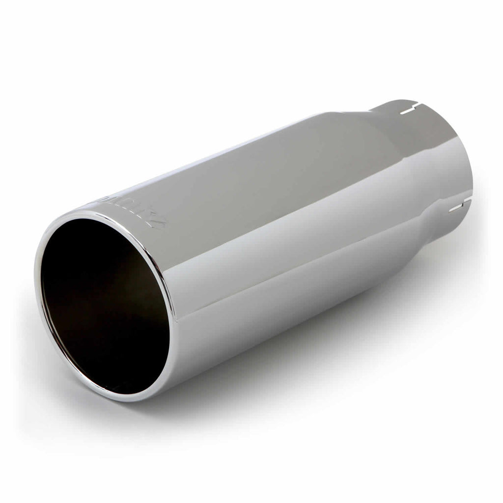 Tailpipe-Tip-Kit---Ss-Round-Straight-Cut---Chrome---4In-Tube---5In-X-12.5In
