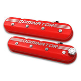 Holley 241-121 Tall LS Dominator Valve Covers - Gloss Red Machined Finish