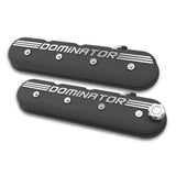 Holley 241-120 Tall LS Dominator Valve Covers - Satin Black Machined Finish