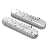 Holley 241-400 Tall LS Valve Cover with Bowtie/Chevrolet Logo - Natural Machined Finish